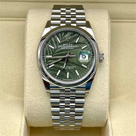 rolex datejust green leaf dial|rolex datejust price chart.